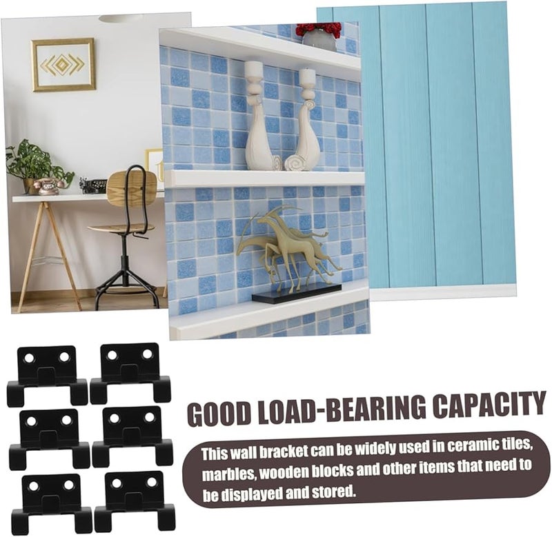 6 Sets Thickened Stainless Steel Tile Display Brackets Wall Mount Hangers for Mirrors and Tiles - Image 5