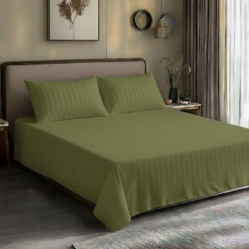 Bedding Zone King Bed Sheet Set - Olive - Image 3