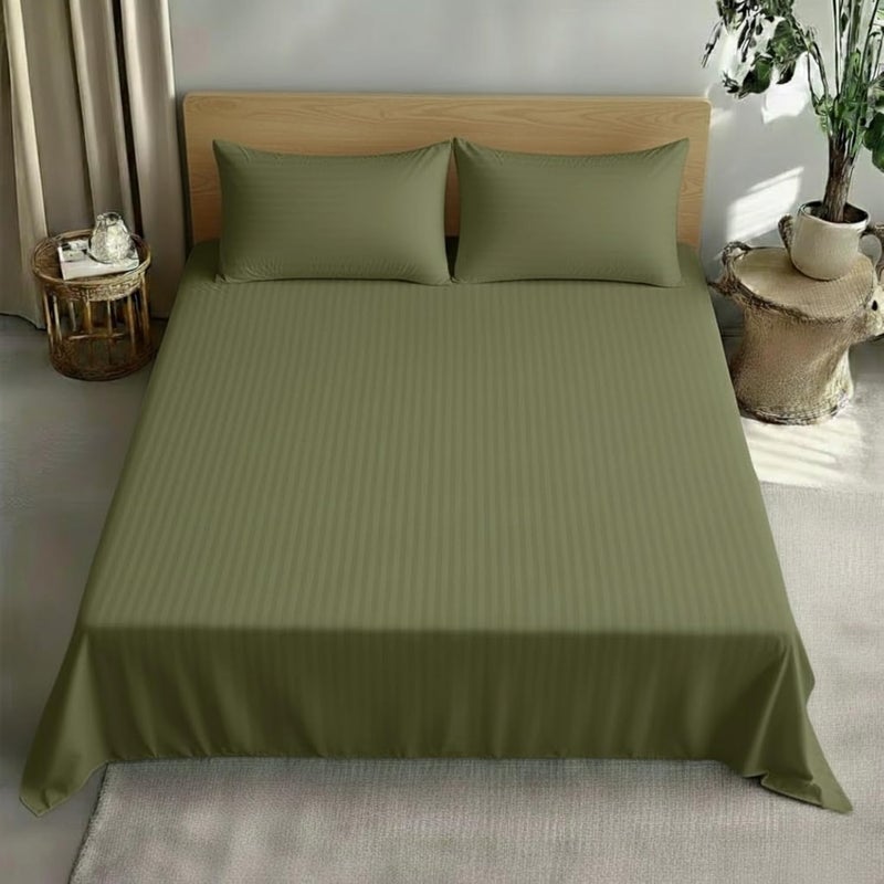 Bedding Zone King Bed Sheet Set - Olive - Image 2