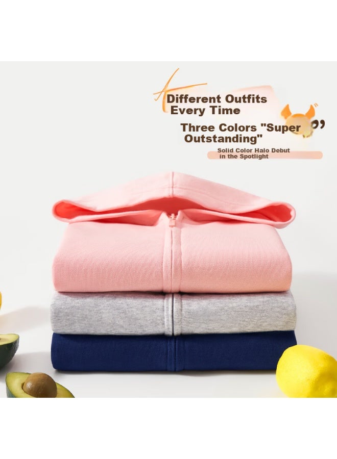 Tonlion Boys' Spring Cardigan Set Casual Children's Jacket Durable Jogger Pants Navy Blue 110 - Image 2