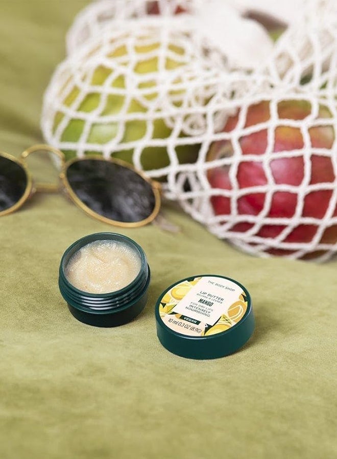 THE BODY SHOP Mango Lip Butter – Moisturising Lip Balm for Dry Lips, With Shea Butter & Mango Seed Oil, Nourishes, Softens & Protects, Light Natural Sheen, 95% Natural Ingredients,10ml - Image 3