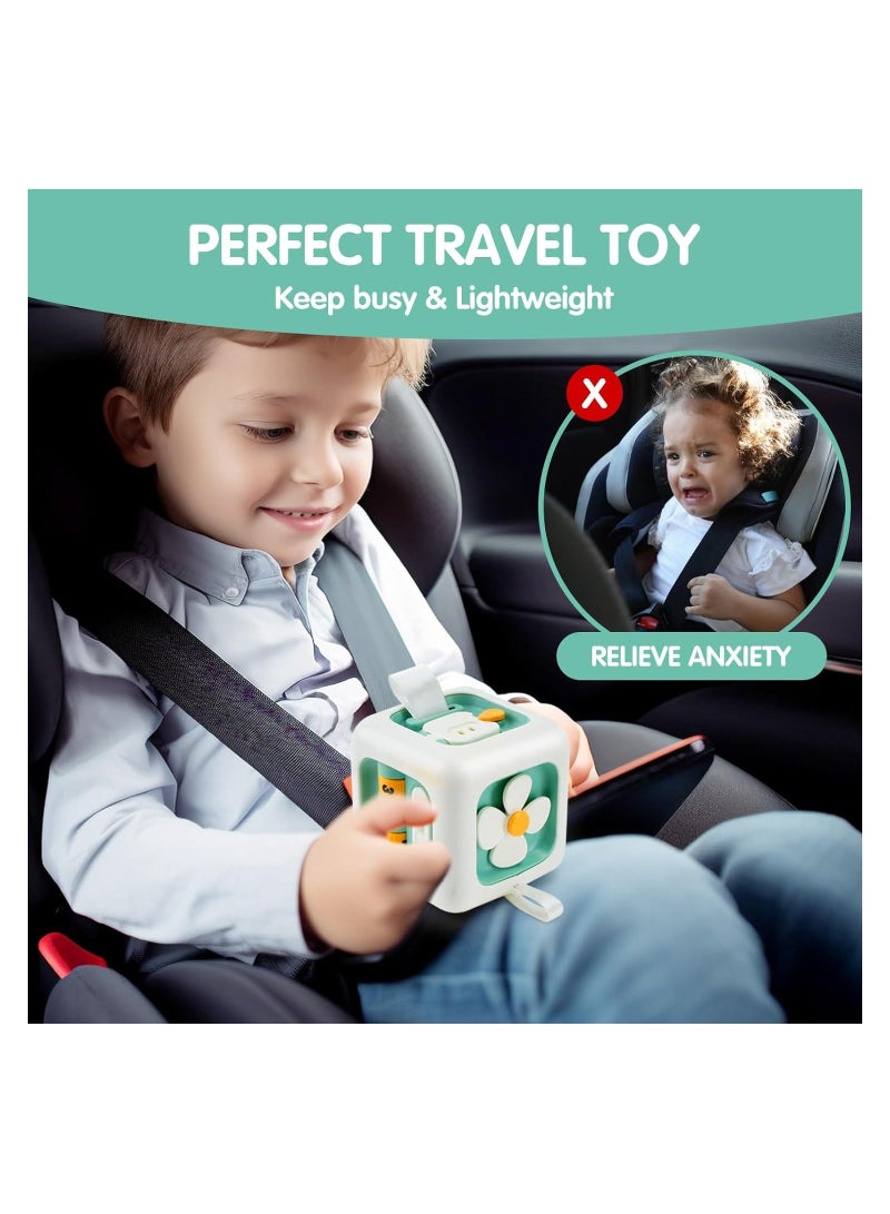 Toddler Busy Cube Azonee Educational Travel Toy for 1 3 Year Olds Toy Rubiks Cube Promotes Fine Motor Skill Development Ideal 1st Birthday Gift for 12 month olds Green - Image 5