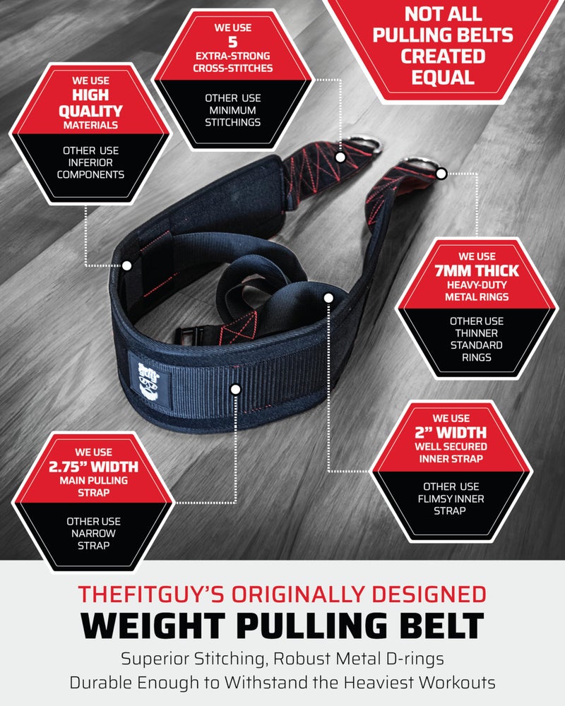 THEFITGUY حزام سحب THEFITGUY، إغلاق قابل للتعديل، 2 حزام سحب و 4 خطافات متضمنة - للتدريب على المقاومة، تدريب القوة، الرشاقة، السحب للخلف، الأمام والجانبين - Image 2