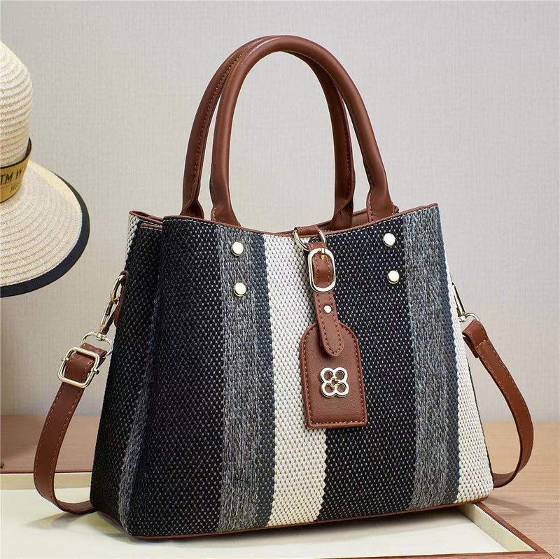 Women'S Bag 2023 New Satchel Crossbody Shoulder Bag Woven Embossed Fashion Bag Large Capacity Contrasting Color - Image 5