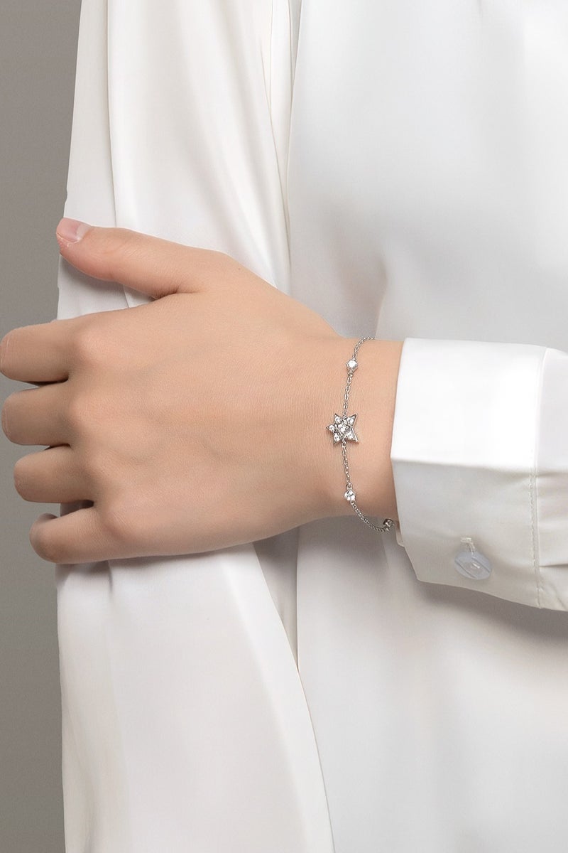 أونال سوار نسائي بسحر نجم الشمال – مرصع بألماس الزركون ومصنوع من فضة استرلينية 925 – هدية مثالية للزوجة أو الحبيبة أو الأم - Image 3