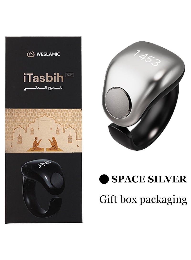 Smart Tasbih Ring Prayer Times Reminder electronic ring  Waterproof with Magnetic charger Muslim electronic s adjustable 5size 16mm 18mm 20mm 22mm 24mm zikr azan clock smart ring tasbih counter,NEW - Image 1