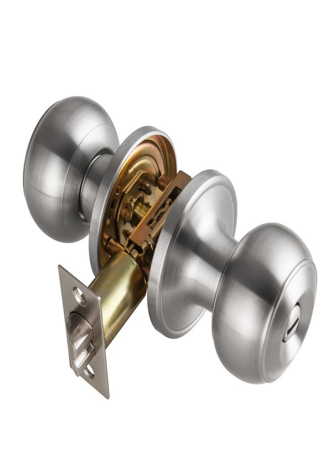 NCSEN Brushed Nickel Door Knobs Interior,Bath & Bed Privacy Door Knob, Keyless Door Lock Round Doorknobs - Image 1