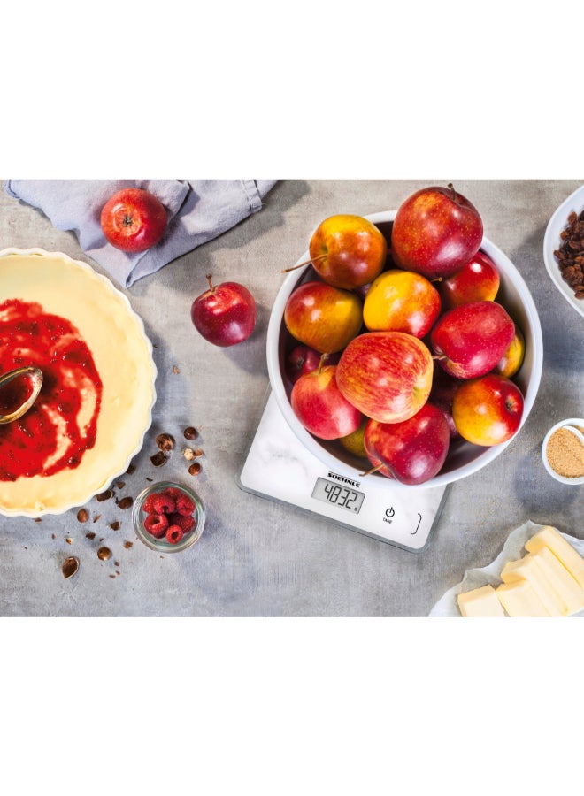 SOEHNLE Page Compact 300 Marble Pattern Digital Kitchen Scale White and Grey 2.5 x 19.2 x 23.4 cm 61516 - Image 5