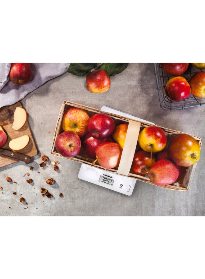 SOEHNLE Page Compact 300 Marble Pattern Digital Kitchen Scale White and Grey 2.5 x 19.2 x 23.4 cm 61516 - Image 4