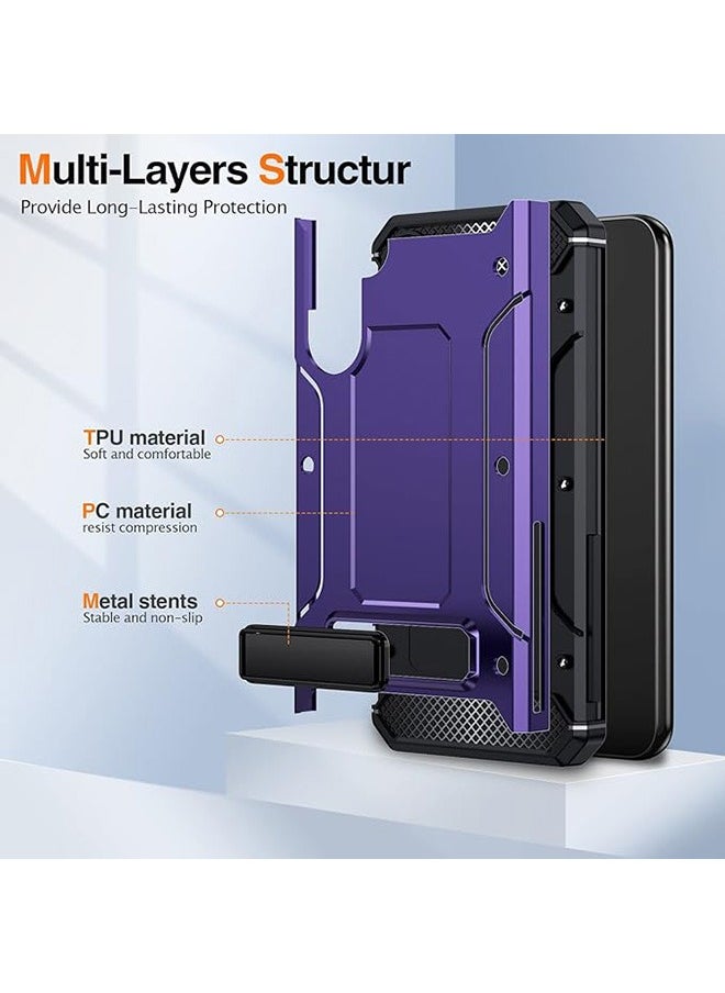 Generic - For Samsung Galaxy A54 Case,Anti-Fall Drop Protection，Hybrid Heavy Duty Protection Shockproof Defender with Invisible Kickstand Armor Case for Samsung Galaxy A54,Purple - Image 1