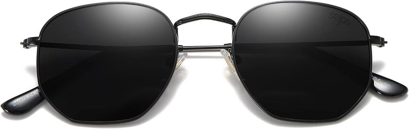 Sojos Square Polarized Sunglasses for Women Men Small Hexagonal Polygon Mirrored Lens SJ1072 - Image 1