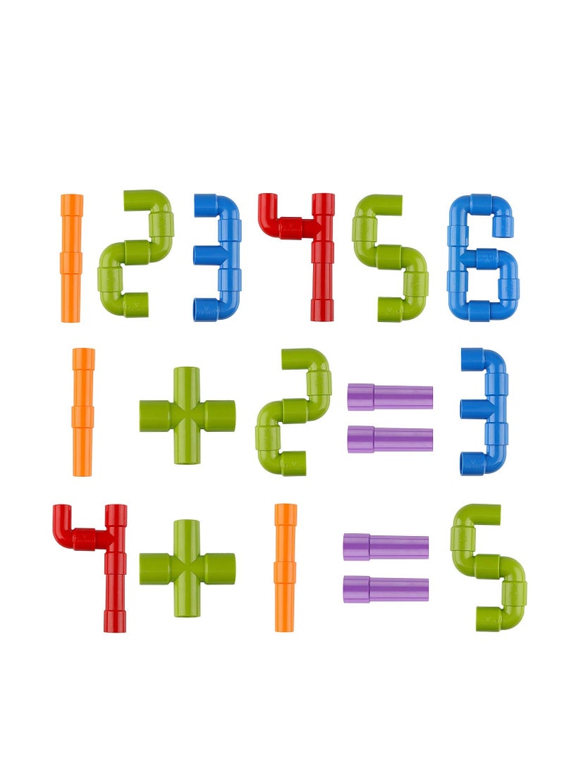 STEM Toy Pipe Tube Building Kit for Kids, 72 Pcs Creative Interlocking Construction Blocks Sets with Wheels Baseplate Educational Learning Preschool Gift for Tolddlers Boys Girls Age 3 4 5 6 7 8  - Image 5