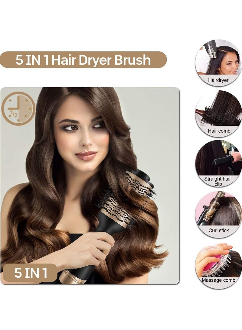 TYMO 5 in 1 1200W Negative Ion Hair Dryer Brush | One-Step Hot Air Styler with Volumizer, Curler, Straightener & Blow Dryer Attachments | Anti-Frizz Styling Tool for Wet & Dry Hair | All Hair Types - Image 2