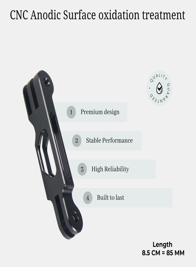 YELLOWFIN Aluminium Alloy Extension Arm Rod for GoPro and DJI Osmo Action Camera - CNC Extension Handle Bracket and Metal Pole Mount for Hero 12/11/10/9/8/7/6/5, Helmet Stick (8.5 CM, Black) - Image 4