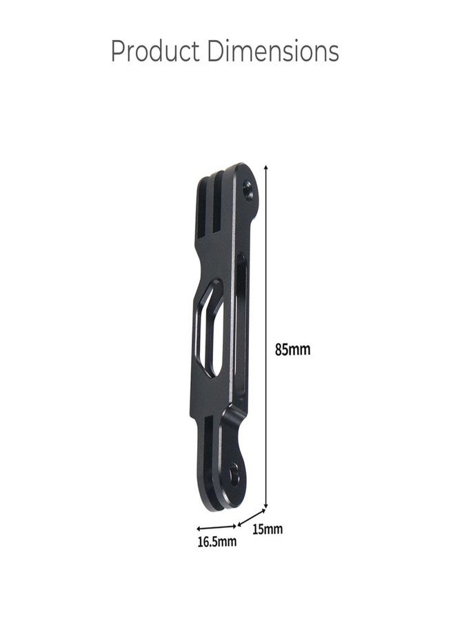 YELLOWFIN Aluminium Alloy Extension Arm Rod for GoPro and DJI Osmo Action Camera - CNC Extension Handle Bracket and Metal Pole Mount for Hero 12/11/10/9/8/7/6/5, Helmet Stick (8.5 CM, Black) - Image 2