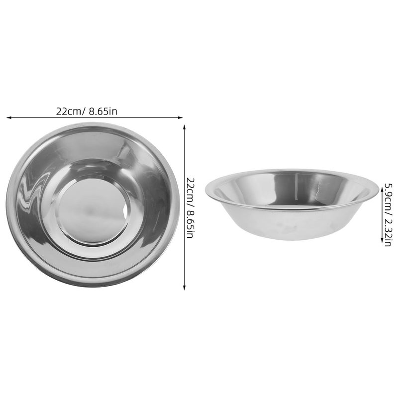 Stainless Steel Kitchen Basin Set 3pcs 22cm Thickened Mixing Bowls for Salad Vegetable Washing - Image 3
