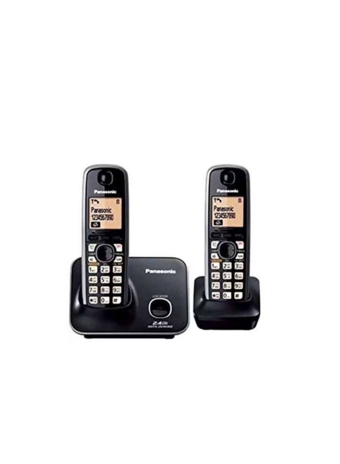 باناسونيك طقم هاتف لاسلكي من قطعتين أسود 3712
