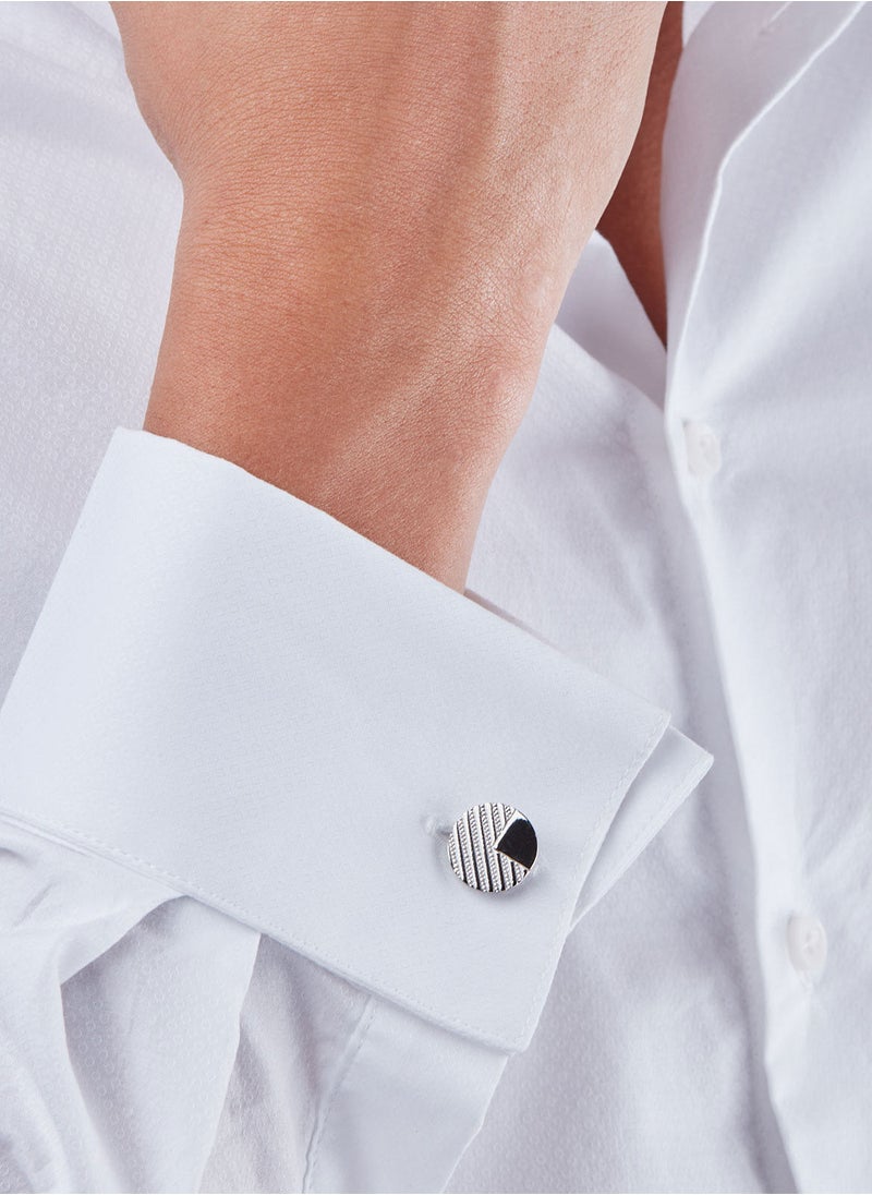 Guy Laroche - Guy Laroche Stainless Steel Cufflinks for Men, Silver, 4TX402A - Image 1