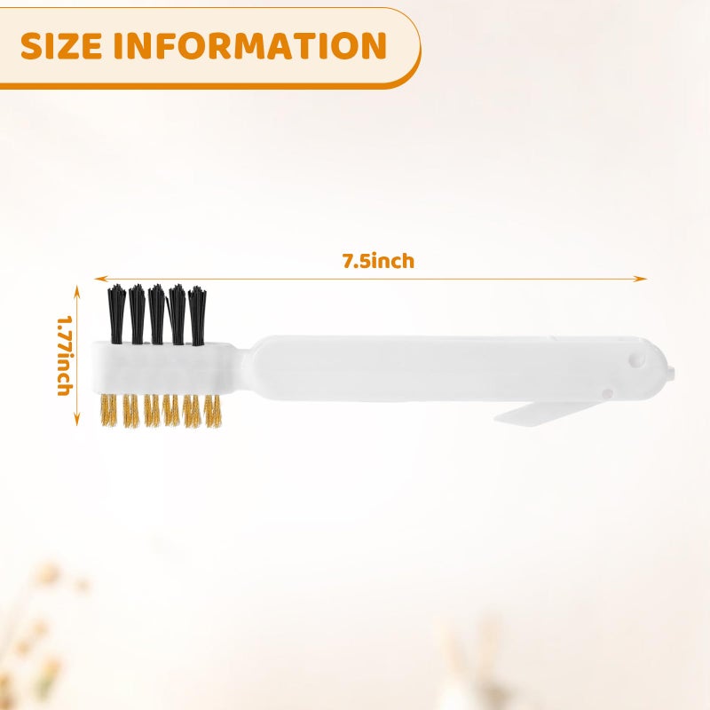 Clofiak Kitchen Cleaning Scrub Brush, 4-in-1 Deep Gas Stove Top Cleaner With Brass Wire Brush, Stiff Bristles & Cooktop Scrape, Range Hood Grease Grime Rust Cleaner for Pot Pan Household Cleaning Tool - Image 2