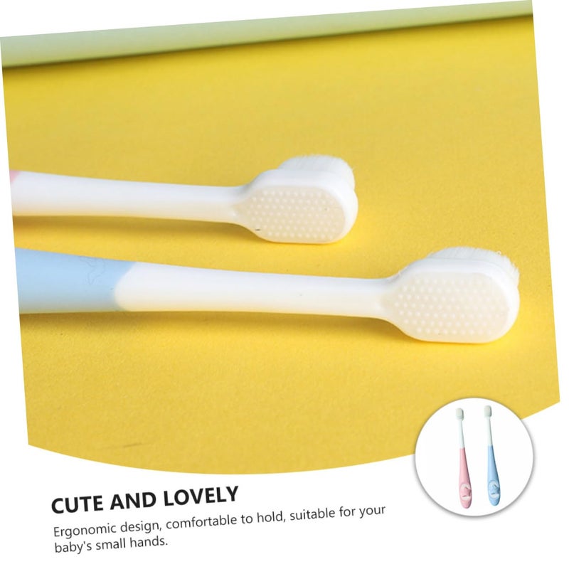 Extra Soft Bristle Baby Toothbrush 2 Pack For Newborn Infant Teeth Cleaning - Image 3