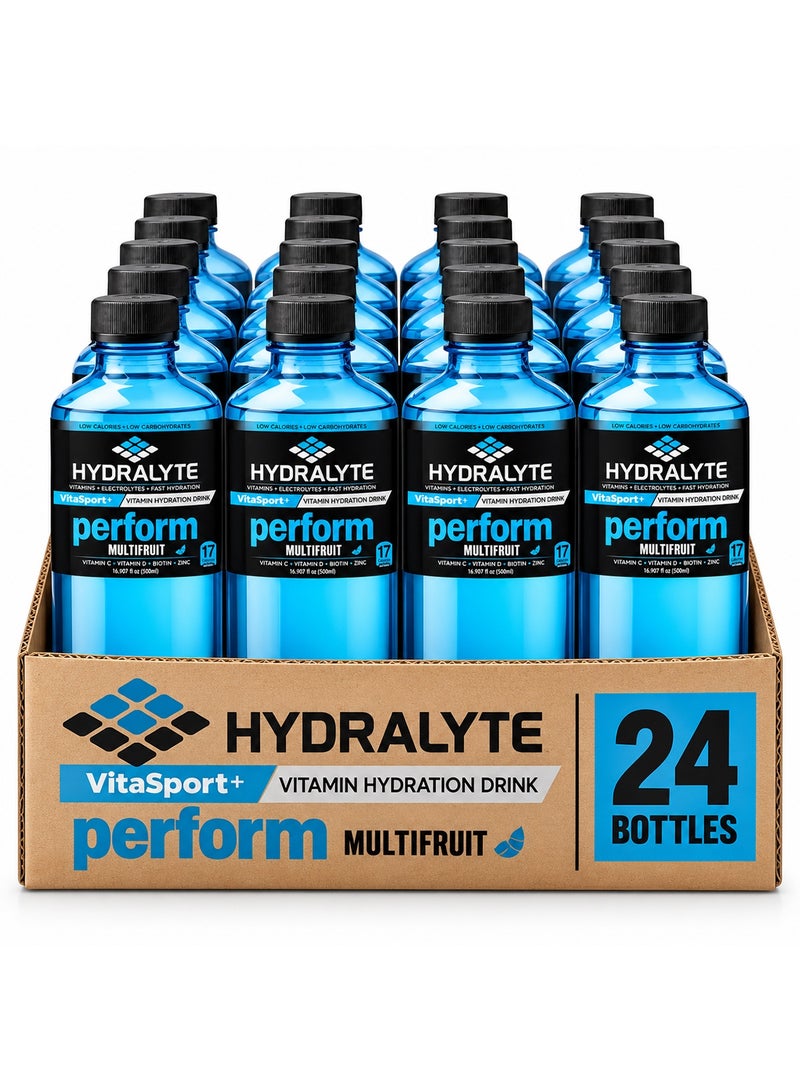 Hydralyte VitaSport+ Perform Multifruit Vitamin Hydration Drink, 500 ml, Pack of 24 - Image 1