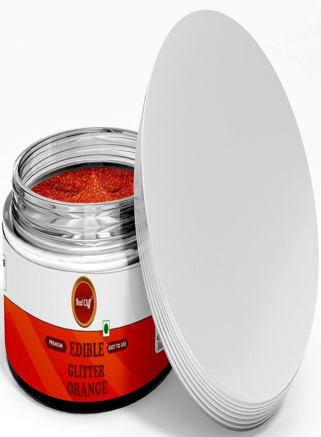 RED CLIFF Premium Edible Glitter - ORANGE | Metallic Glitter Ideal for Cake Icing Decoration & Garnishing | 9g | (Orange | 9g |) - Image 1