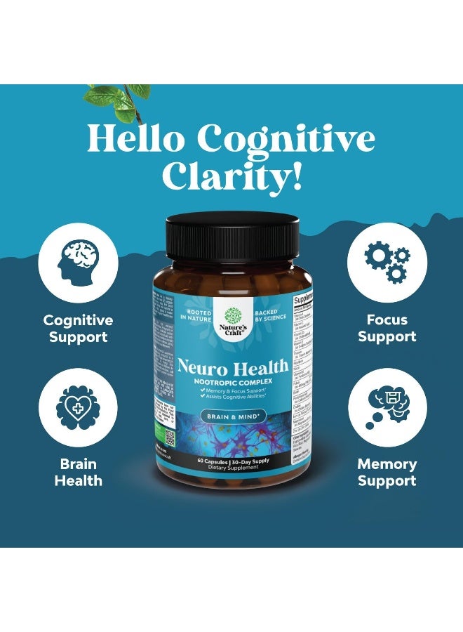 Natures Craft Nootropics Brain Support Supplement - Mental Focus Nootropic Memory Supplement for Brain Health - Image 3