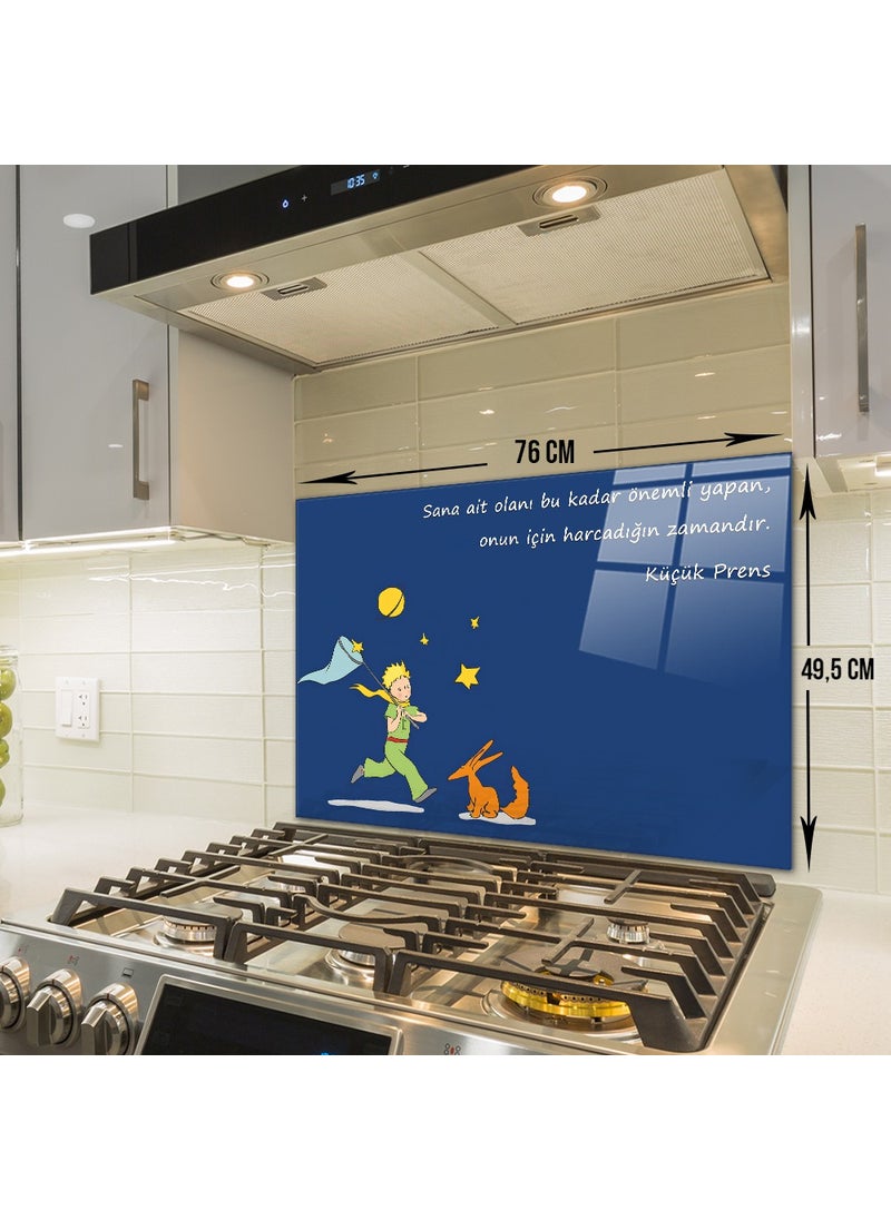 DECORITA Glass Stove Back Protector | The Little Prince - Time | 49.5cmX76cm  - Image 5