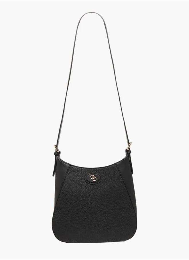 سيليست Womens Textured Shoulder Bag With Adjustable Strap And Zip Closure