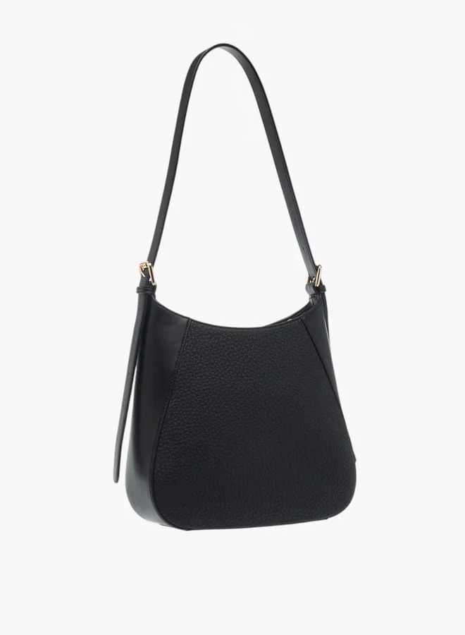 سيليست Womens Textured Shoulder Bag With Adjustable Strap And Zip Closure