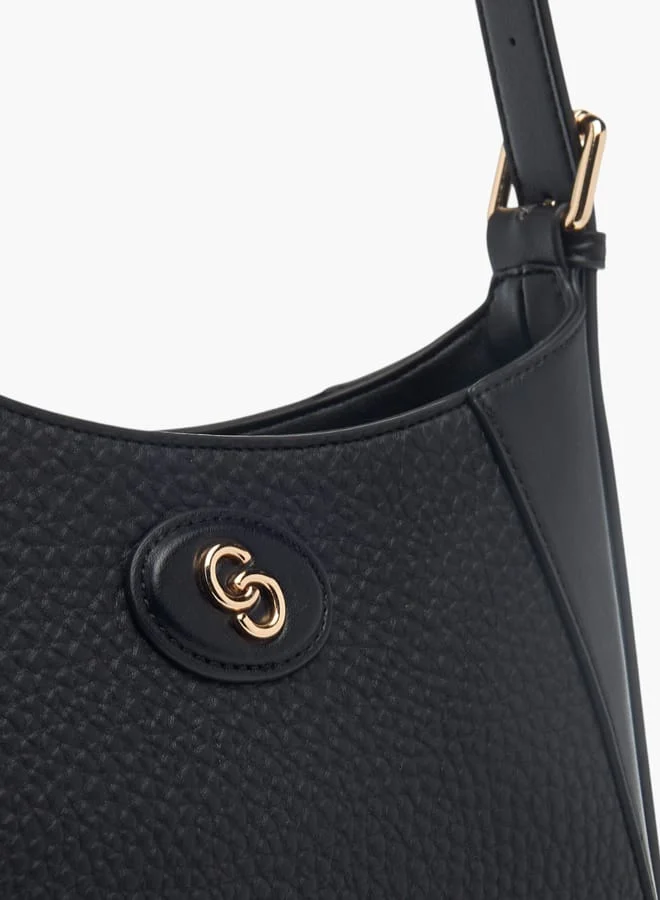 سيليست Womens Textured Shoulder Bag With Adjustable Strap And Zip Closure