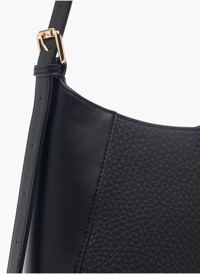 Celeste - Womens Textured Shoulder Bag With Adjustable Strap And Zip Closure - Image 1