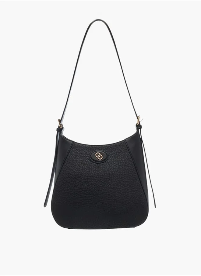 سيليست Womens Textured Shoulder Bag With Adjustable Strap And Zip Closure