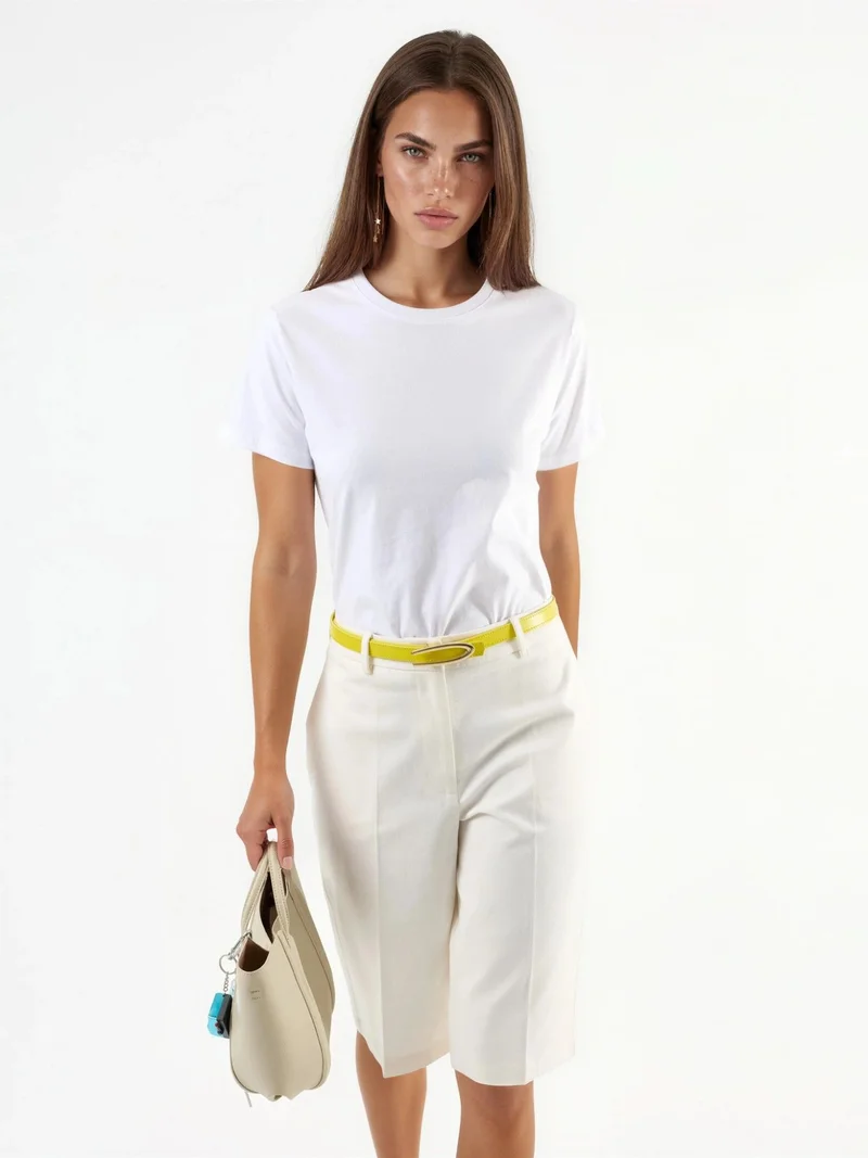 بوسيم BUSEM Plain Crew Neck Cotton T-Shirt