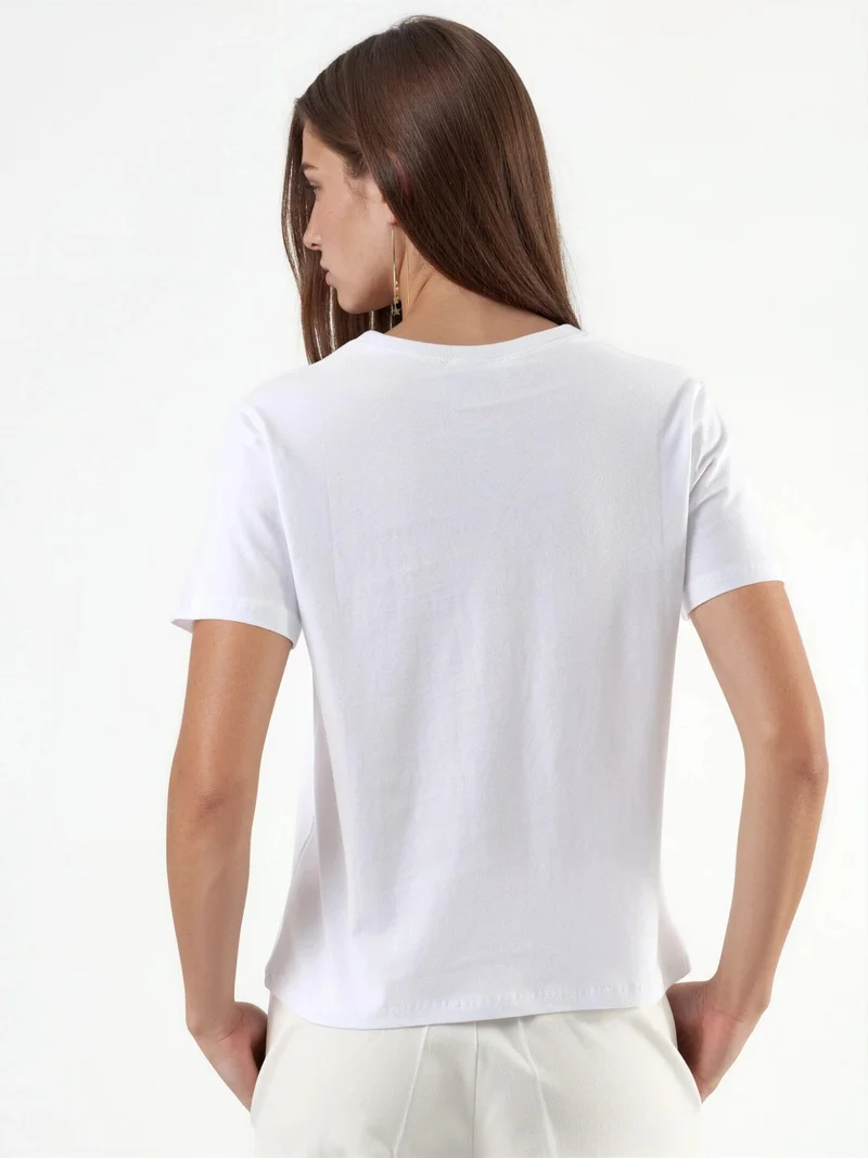 بوسيم BUSEM Plain Crew Neck Cotton T-Shirt