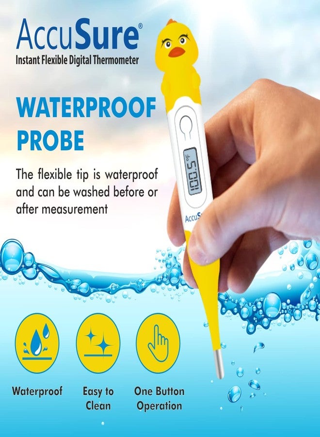 AccuSure Plastic Waterproof Instant Flexible And Soft Tip Digital Thermometer Kids Edition | Duck Design | High Accuracy 30 Second With Alarm | 01 Years Warranty, Pack Of 1 - Image 4