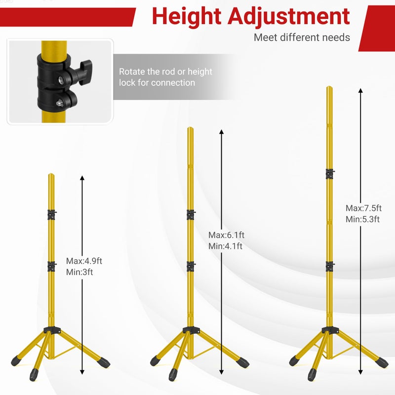 JSungo Backdrop Stand, Adjustable 10x7.5 FT Background Stand Backdrop for Parties, Photo Video Studio, Portable Photography Backdrop Stand with Carrying Bag, 6 Backdrop Clamps, and 2 Stand Bags, Gold - Image 3