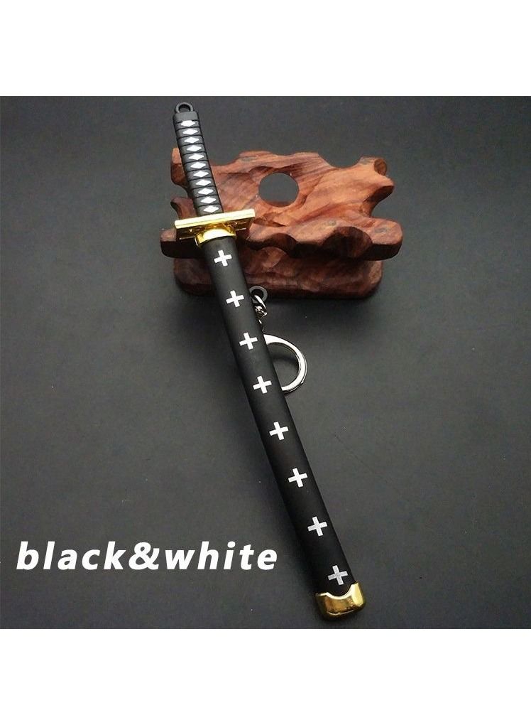 Anime Cartoons One Piece Roronoa Zoro Ninja Katana Sword Keychain