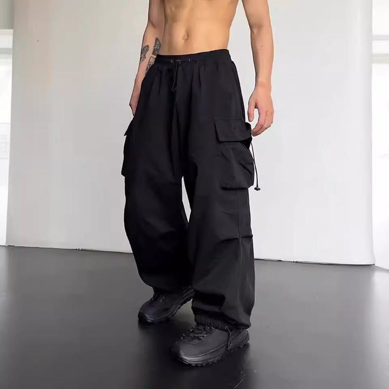 2024 Quick-Drying Overalls Men'S And Women'S American Parachute High Waist Wide Leg Casual Trousers - Image 2