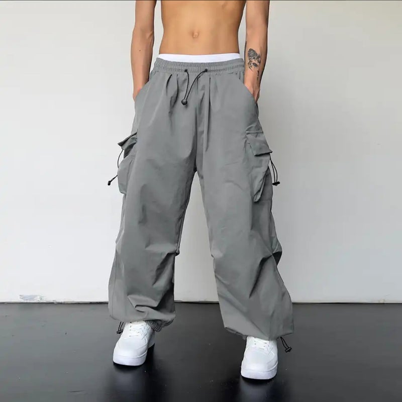 2024 Quick-Drying Overalls Men'S And Women'S American Parachute High Waist Wide Leg Casual Trousers - Image 1