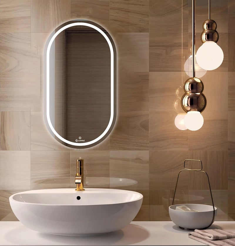 LUPPRA Capsule Wall Mounting Mirror with Light Bathroom MirrorVenity MirrorSmart Mirror Size 175X235 inch LED Mirror 3 Tone Cool White Natural White Warm White