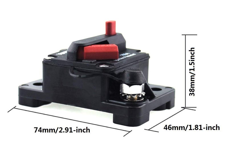 ANJOSHI 250 Amp Circuit Breaker 30A-300A with Manual Reset Waterproof Inline Fuse Inverter for Marine Trolling Motors Boat ATV Manual Power 12V-48VDC - Image 3