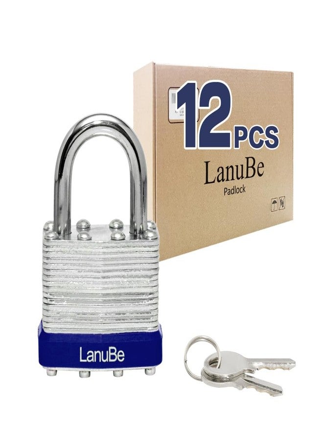 LanuBe Lock Laminated keyed Padlock (1-9/16", 40mm), keyed Alike Locks, Normal Shackle, Pack of 12… - Image 1
