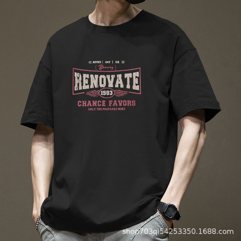 Pure Cotton Short-Sleeved T-Shirt for Men 2023 New Summer Large Size Men's Korean Style Loose Round Neck Half-Sleeved Couple Tops - Image 4