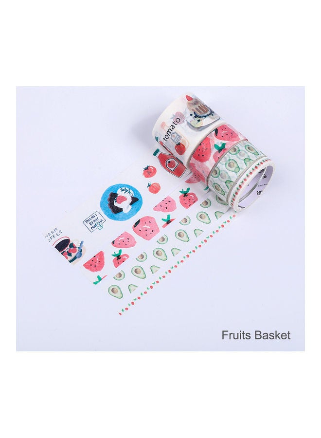 نيبمينينت بكرة شريط لاصق من "واشي" Washi 4 قطع . سلة فواكه