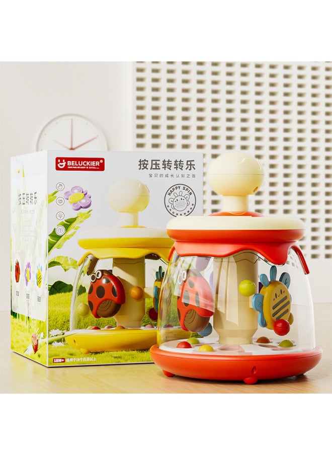 Export Of Baby Toys 0-1 Years Old Early Education Puzzle Baby Press Spin Jump Ball Spin Music-Color:Red English Color Box  - Image 1