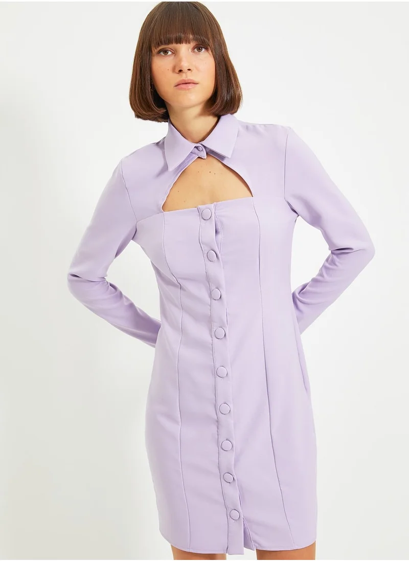 trendyol Cut Out Button Detail Dress