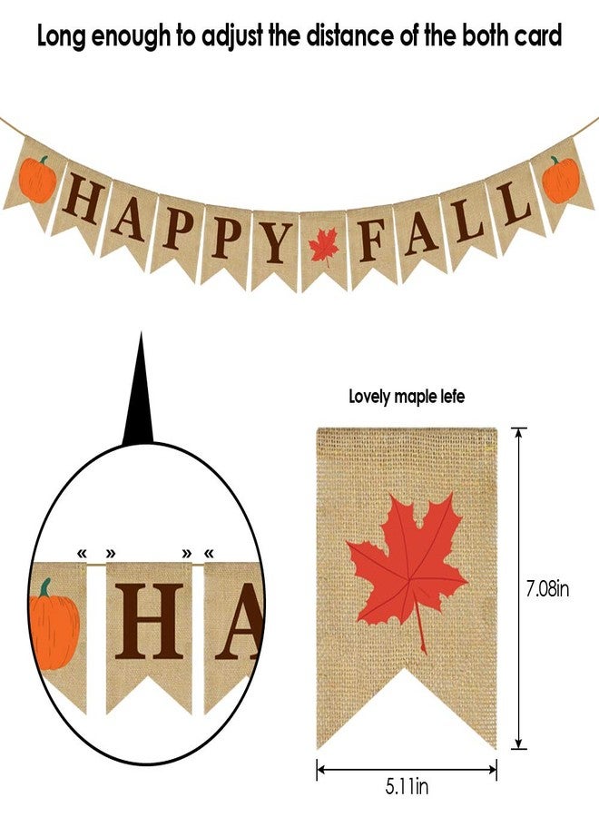 ERKOON Burlap Banner Happy Fall Sign Pumpkin Flag Rustic Natural Fall Harvest Banner for Autumn Home Party Decoration - Image 3