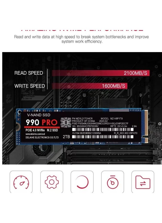 Notebook Desktop Universal Solid-state Hard Disk Ssd990proM.2 Hard Disk 4TB2TB1TB High Speed-Capacity:2TB  - Image 4