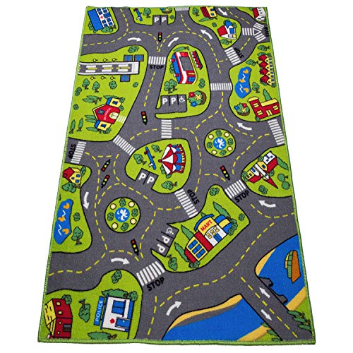 MAPIXO Large Kids Carpet Playmat Rug 52 x 32 with Non-Slip Backing, City Life Play Mat for Playing with Car Toy, Game Area for Baby Toddler Kid Child Educational Learn Road Traffic in Bedroom, Classroom - Image 2